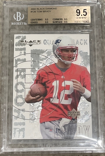 2000 Tom Brady Black Diamond Upper Deck Rookie BGS 9.5 PSA 10 Quad 9.5s RC