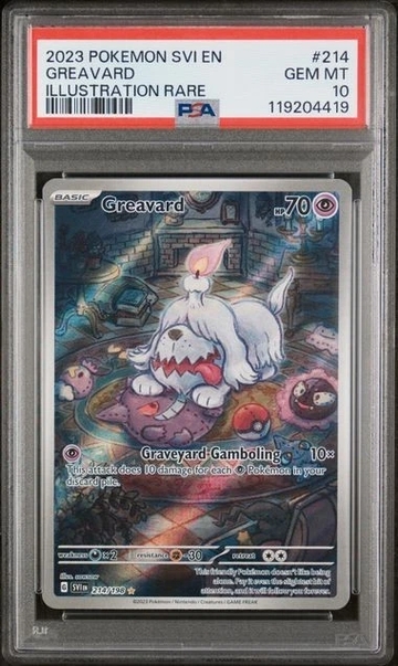 Greavard 214/198 PSA 10 Pokemon Scarlet & Violet Base 2023 Illustration Rare