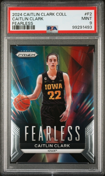 Caitlin Clark 2024 Panini Prizm Fearless #F2 Basketball Card PSA 9 Mint