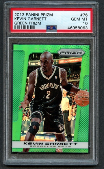 2013 Panini Prizm Green KEVIN GARNETT PSA 10 GEM MT Pop of 1