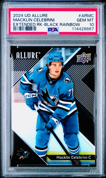 2024 Upper Deck Allure MACKLIN CELEBRINI Rookie Black Rainbow PSA 10