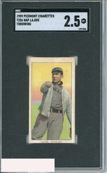 1909 PIEDMONT CIGARETTES (T206) LAJOIE  NAP # SGC 2.5