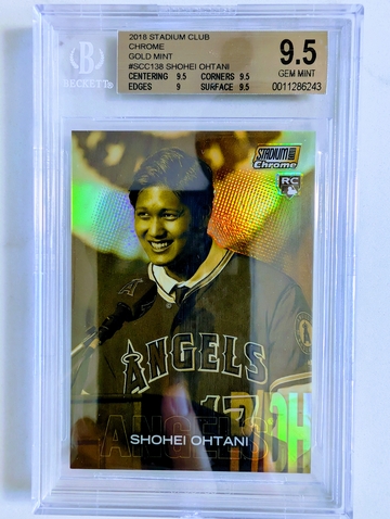 2018 Topps Stadium Club Chrome Gold Mint Shohei Ohtani RC Case Hit SSP BGS 9.5
