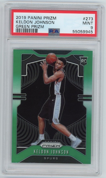 Keldon Johnson 2019 Prizm Green PSA 9 Rookie