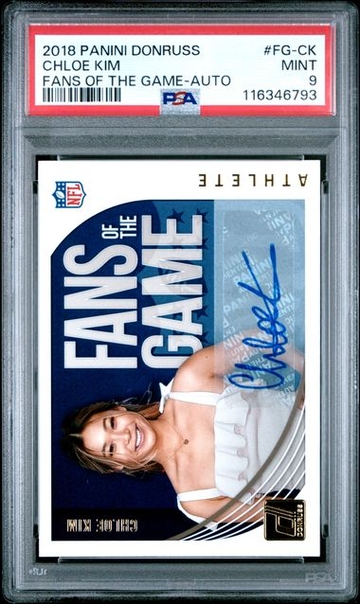 2018 Panini Donruss Chloe Kim NFL Fans of the Game Auto Autograph PSA 9