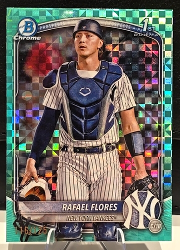 2025 1st Bowman Chrome Rafael Flores  Aqua X-Fractor  /125  Yankees