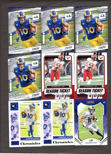Lot of (10) Cooper Kupp Football Cards - All Scanned, Nice Variety Rams