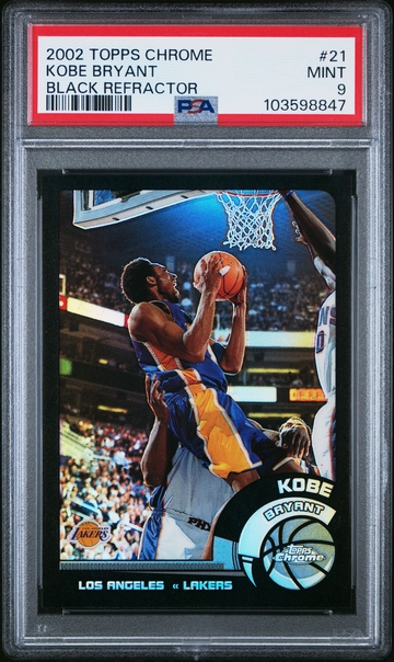 Kobe Bryant 2002 Topps Chrome Black Refractor /99 PSA 9