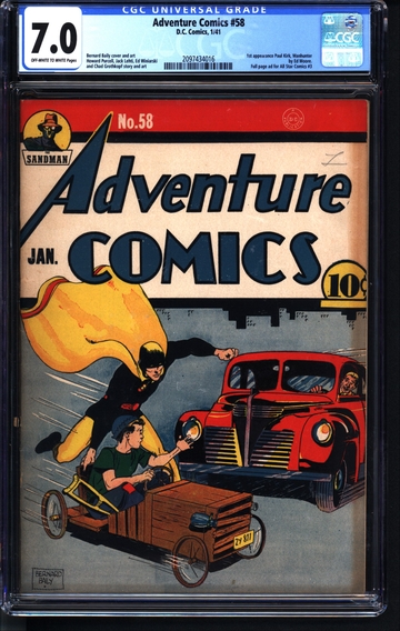 Adventure Comics #58 (1941) CGC 7.0 -- O/w to white; 1st Manhunter (Paul Kirk)