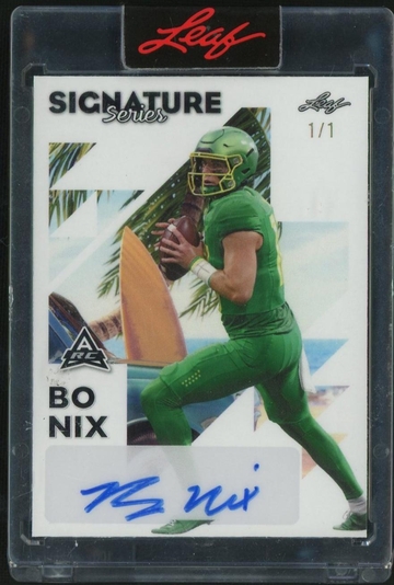 2023 Leaf Signature Series BA-BN1 Bo Nix Signature Series Rookie 1/1 Auto