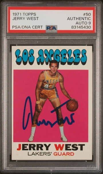 1971 Topps #50 Jerry West (d.2024) Signed / Auto - PSA Authentic - Sharp Card