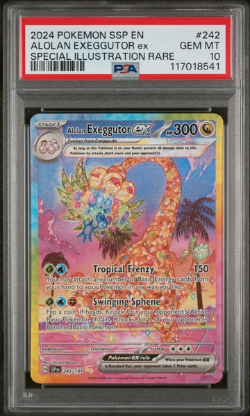 2024 Pokemon #242 Alolan Exeggutor ex Special Illustration Rare PSA 10
