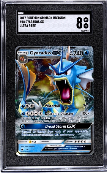 2017 Crimson Invasion #18/111 Gyarados GX Ultra Rare SGC 8