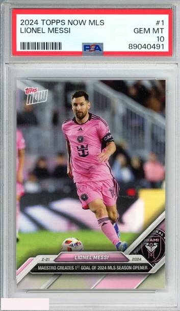 2024 TOPPS NOW MLS LIONEL MESSI #1 INTER MIAMI PSA 10 GEM MT