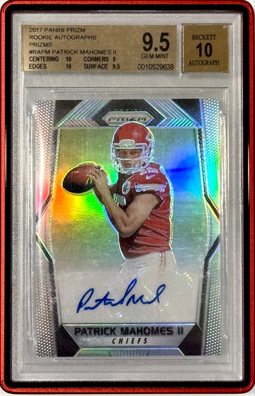2017 Panini Prizm Patrick Mahomes Silver Prizm Auto BGS 9.5/10