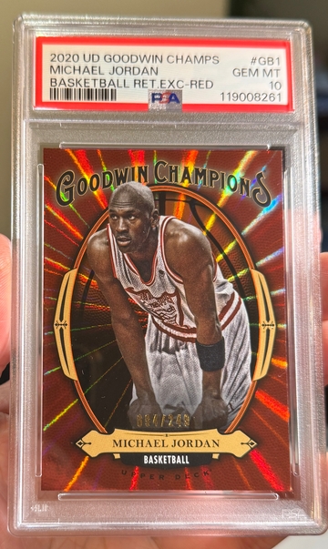 2020 Upper Deck Goodwin Champions Michael Jordan Exclusives Red /249 PSA 10