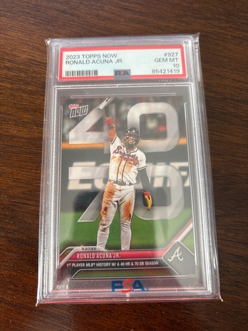 2023 Topps Now #927 Ronald Acuna Jr 40/70 PSA 10! 