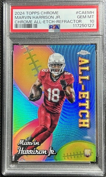 2024 Topps Chrome All-Etch Refractor Marvin Harrison Jr RC PSA 10 Gem Mint