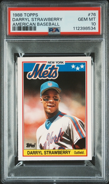 1988 TOPPS #76 DARRYL STRAWBERRY AMERICAN BASEBALL MINI GEM MINT PSA 10
