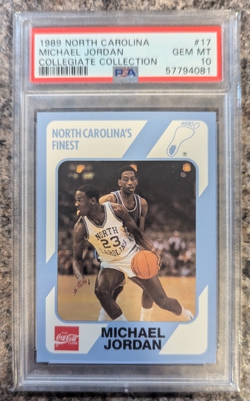 1989 North Carolina Michael Jordan Collegiate Collection #17 PSA 10
