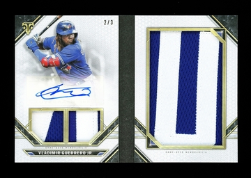 2021 Topps Triple Threads Vladimir Guerrero Jr. Patch Auto Booklet 2/3 #LPAR-VGJ