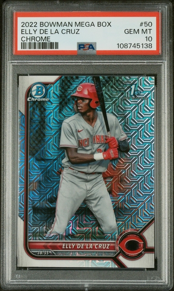 2022 Bowman Mega Box Chrome #BCP50 Elly De La Cruz PSA 10