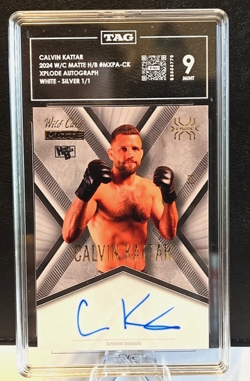 2024 Wild Card Matte  UFC X-Plode  White - Silver  CALVIN KATTAR  Auto   1/1  TAG 9