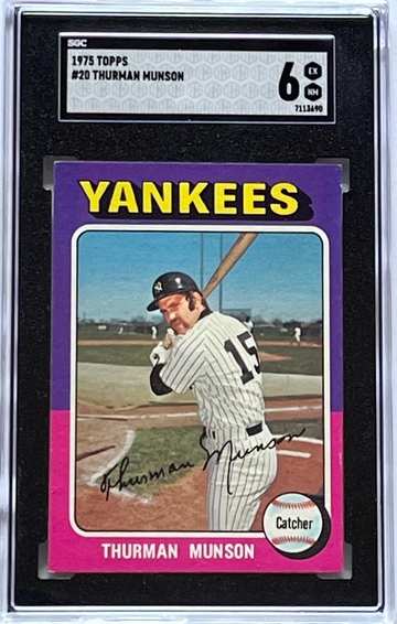 1975 Topps baseball # 20 Thurman Munson SGC 6
