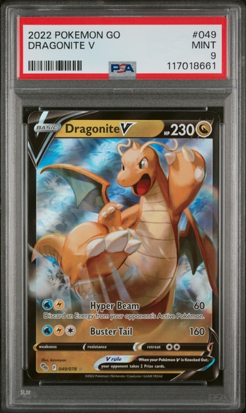 2022 Pokemon GO #049/078 Dragonite V PSA 9