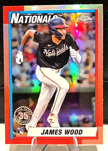 James Wood  2025 Topps Chrome  #90CB-15  1990 Topps Baseball  Rookie RC  SP Nationals 