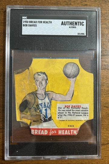 1950 Bread For Health Basketball Bob Davies - SGC Authentic Altered - Industry Ghost
