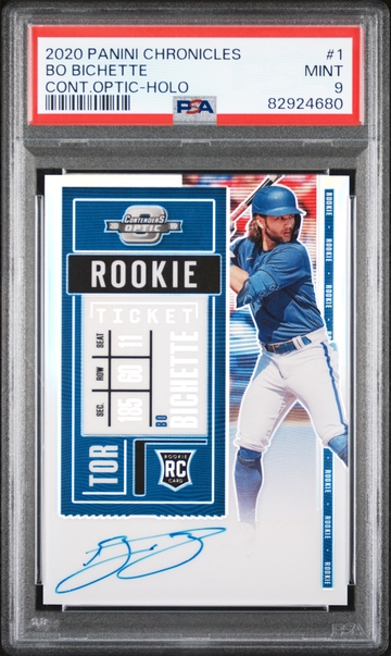 2020 Panini Chronicles Contenders Optic Holo Bo Bichette #1 RC Auto PSA 9