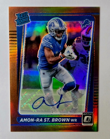 2021 Donruss Optic - Rated Rookie RPS Amon-Ra St. Brown #228 Bronze Prizm Auto