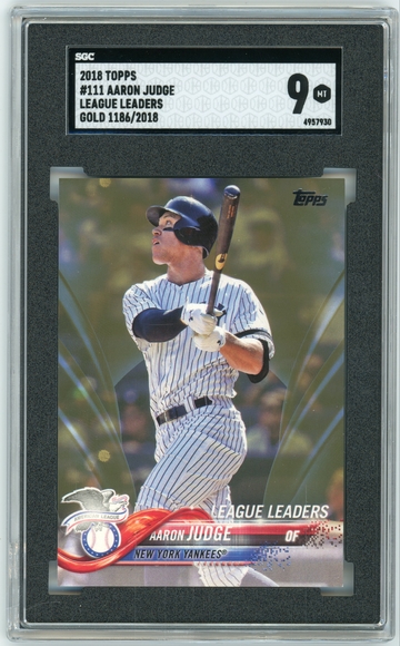 AARON JUDGE 2018 Topps GOLD #1186/2018 SGC 9