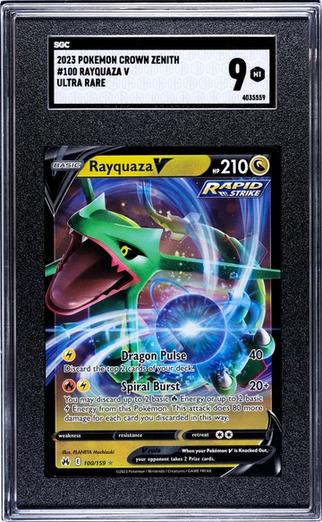 2023 Pokemon #100/159 Rayquaza V Crown Zenith SGC 9