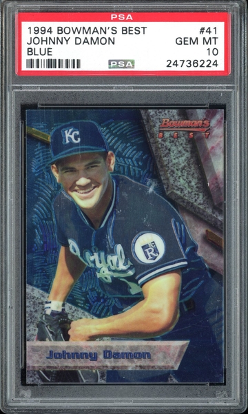 JOHNNY DAMON 1994 BOWMAN'S BEST BLUE #41 PSA 10 RC
