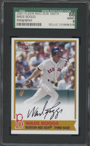 2001 Fleer Red Sox 100th Bo Sox Sigs Wade Boggs SGC 88 NM/MT 8