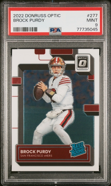 2022 Donruss Optic #277 Brock Purdy Rated Rookie PSA 9