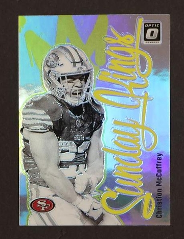 2023 Panini Donruss 27 Christian McCaffrey Sunday Kings San Francisco 49ers