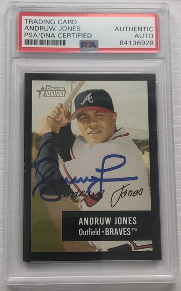 2003 Topps Bowman Heritage Andruw Jones #138 Authentic Auto PSA/DNA Certified 