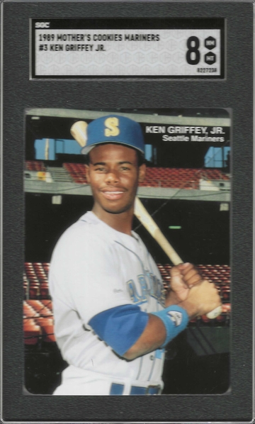 HOF Ken Griffey Jr 1989 Mothers Cookies #3 MARINERS SET ROOKIE CARD SGC 8.0 NICE!