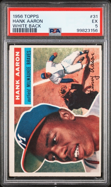 1956 Topps Hank Aaron White Back  #31 PSA 5 EX