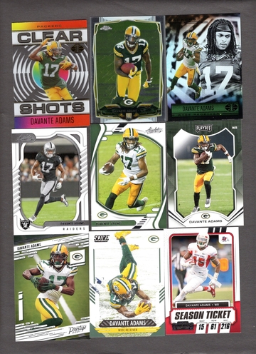 Lot of (18) Davante Adams Football Cards - Nice Variety Includes Rookie