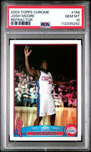 2003 TOPPS CHROME JOSH MOORE #156 REFRACTOR ROOKIE RC PSA 10
