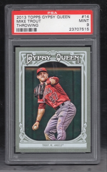 2013 Topps Gypsy Queen #14 Mike Trout THROWING PSA 9 MINT