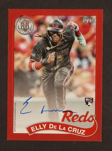 2024 Topps Elly De La Cruz 1989 Topps Baseball Red Rookie /75 Reds Auto