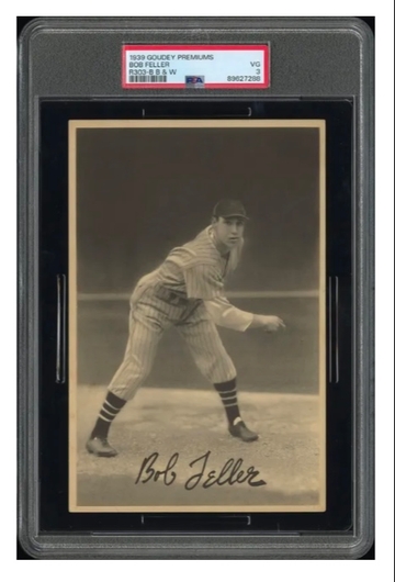 1939 Goudey Premiums R303-BB &W Bob Feller PSA 3. 