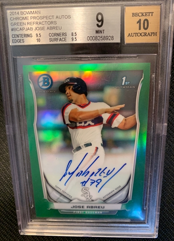 2014 Bowman Chrome Jose Abreu Green Refractor Auto /75