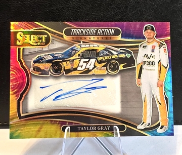 Taylor Gray 2025 Select Nascar Racing  Trackside Action Auto   Tie Dye Prizm  /25