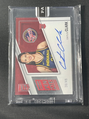 2024 Panini WNBA Rookie Royalty Caitlin Clark Elite Pen Pals Rookie Red Auto /49